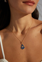Load image into Gallery viewer, Vintage Blue Glazed Zircon Necklace D0555