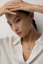 Load image into Gallery viewer, Vintage Blue Glazed Zircon Necklace D0555