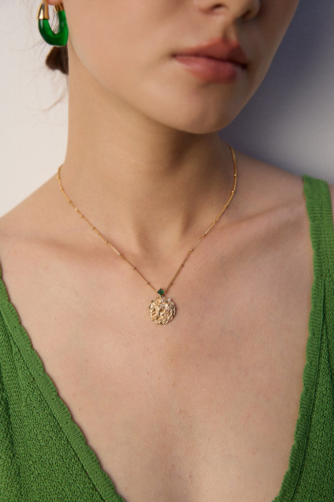 Vintage Zircon Pendant Necklace D0597