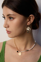 Load image into Gallery viewer, Natural Pearls Water Grass Agate Zirconia Necklace D0605