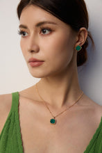 Load image into Gallery viewer, Simple Zirconia Natural Malachite Necklace  D0570