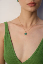 Load image into Gallery viewer, Simple Zirconia Natural Malachite Necklace  D0570