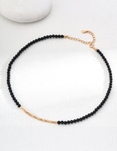 Load image into Gallery viewer, Simple Black Agate Necklace D0552