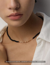 Load image into Gallery viewer, Simple Black Agate Necklace D0552
