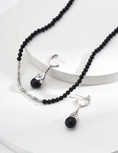 Load image into Gallery viewer, Simple Black Agate Necklace D0552