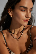 Load image into Gallery viewer, Simple Black Agate Necklace D0552