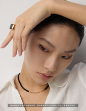 Load image into Gallery viewer, Simple Black Agate Necklace D0552