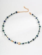 Load image into Gallery viewer, Natural Malachite Lapis Lazuli Butterfly Pearl Necklace D0565