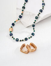 Load image into Gallery viewer, Natural Malachite Lapis Lazuli Butterfly Pearl Necklace D0565