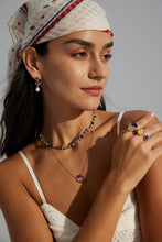Load image into Gallery viewer, Natural Malachite Lapis Lazuli Butterfly Pearl Necklace D0565