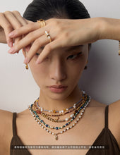 Load image into Gallery viewer, Natural Malachite Lapis Lazuli Butterfly Pearl Necklace D0565