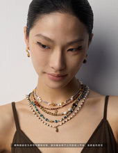 Load image into Gallery viewer, Natural Malachite Lapis Lazuli Butterfly Pearl Necklace D0565