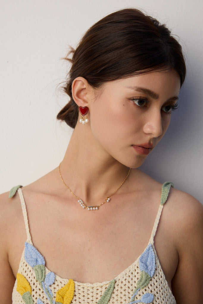 Simple Faux Pearl Necklace D0603