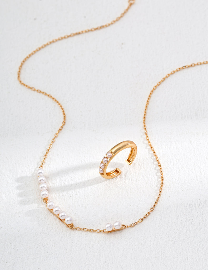 Simple Faux Pearl Necklace D0603