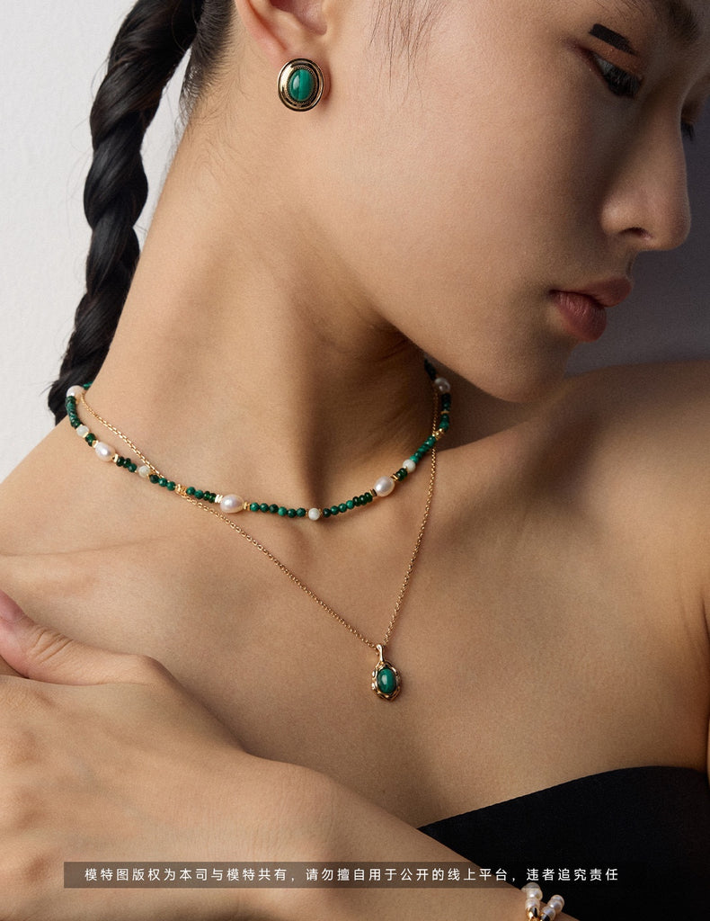 Malachite necklace D0402