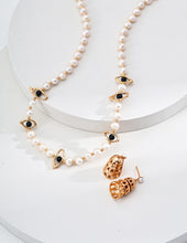 Load image into Gallery viewer, Natural Pearl Black Agate Necklace D0588