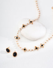 Load image into Gallery viewer, Natural Pearl Black Agate Necklace D0588