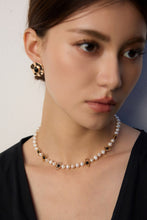 Load image into Gallery viewer, Natural Pearl Black Agate Necklace D0588