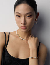 Load image into Gallery viewer, Natural Pearl Black Agate Necklace D0588