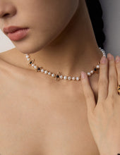 Load image into Gallery viewer, Natural Pearl Black Agate Necklace D0588