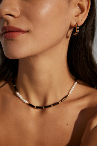 Natural Agate Pearl Necklace D0532