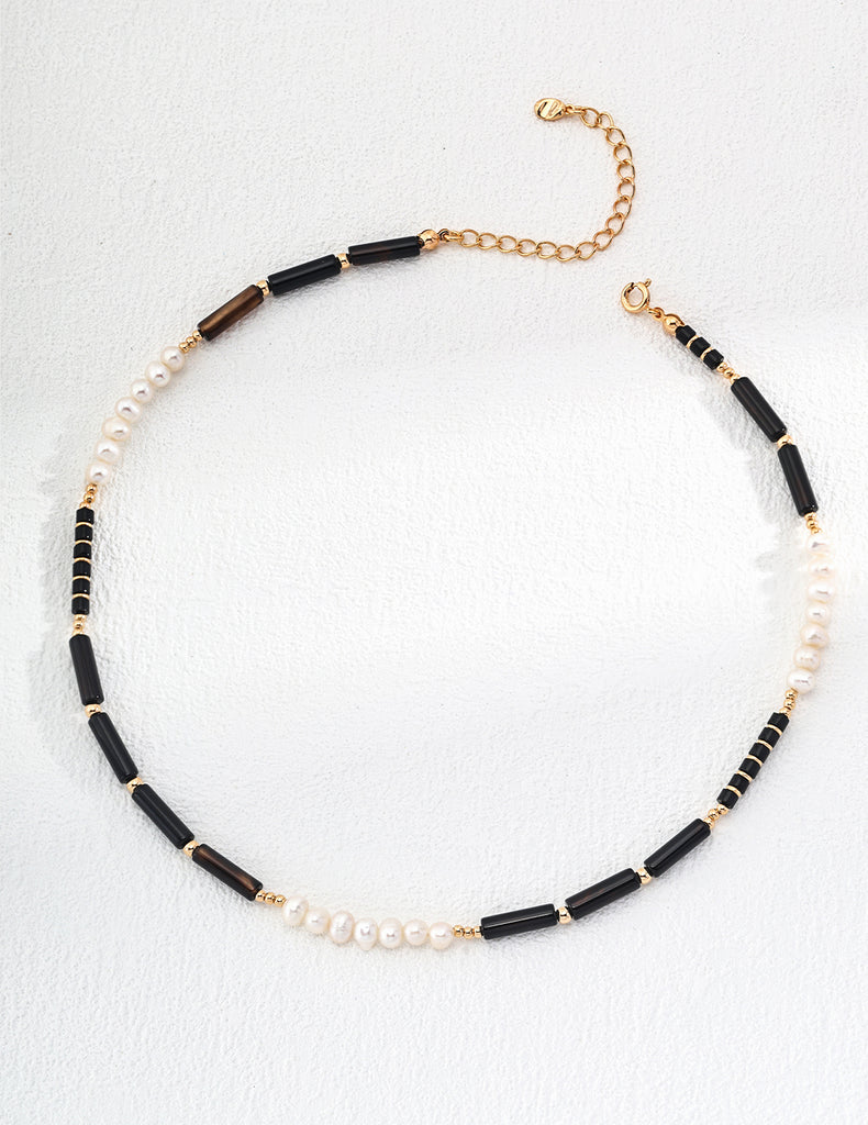 Natural Agate Pearl Necklace D0532