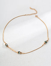 Load image into Gallery viewer, Simple Water Grass Agate Lapis Lazuli Necklace D0584