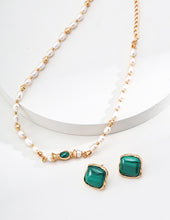 Load image into Gallery viewer, Natural Pearl Malachite Necklace D0595