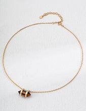 Load image into Gallery viewer, Diamond-shaped Tiger&#39;s Eye Pendant Necklace D0579