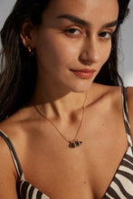 Load image into Gallery viewer, Diamond-shaped Tiger&#39;s Eye Pendant Necklace D0579