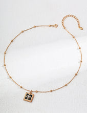 Load image into Gallery viewer, Square Agate Zircon Pendant Necklace D0586