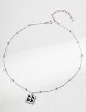 Load image into Gallery viewer, Square Agate Zircon Pendant Necklace D0586