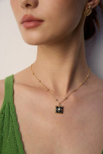Load image into Gallery viewer, Square Agate Zircon Pendant Necklace D0586