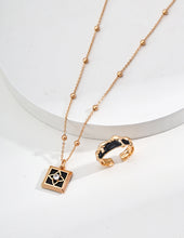 Load image into Gallery viewer, Square Agate Zircon Pendant Necklace D0586