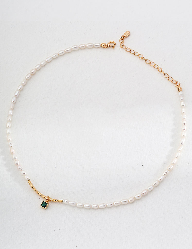 Zircon Pearl Necklace  D0523