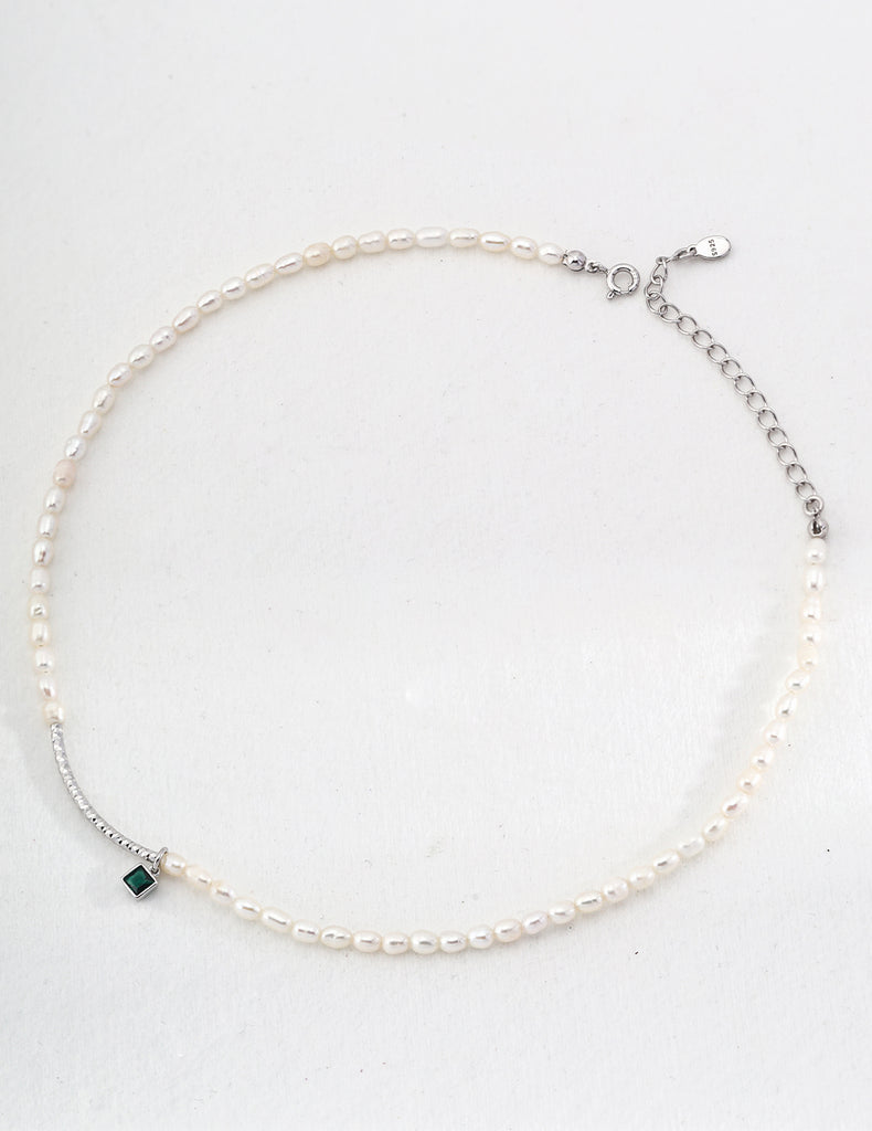 Zircon Pearl Necklace  D0523