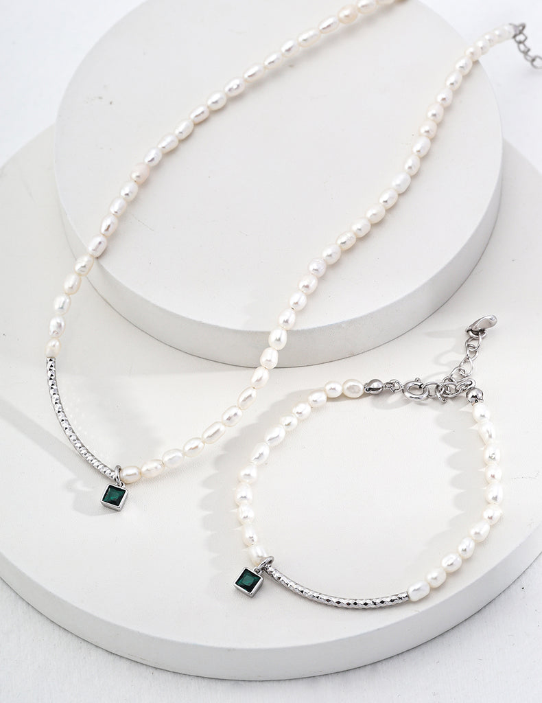Zircon Pearl Necklace  D0523