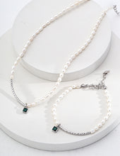 Load image into Gallery viewer, Zircon Pearl Necklace  D0523