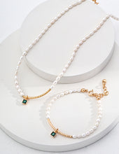 Load image into Gallery viewer, Zircon Pearl Necklace  D0523