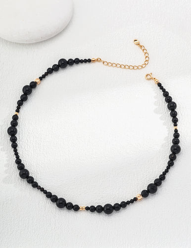 Black Agate Necklace D0538