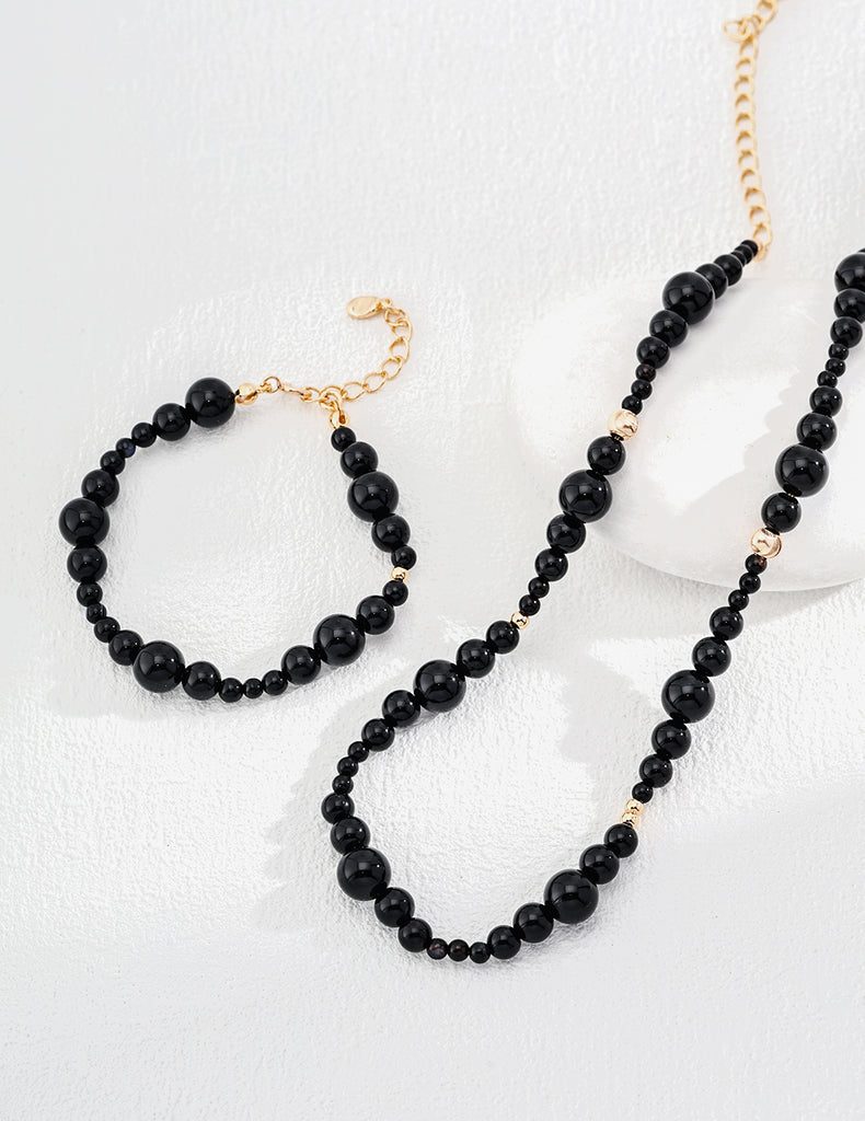 Black Agate Necklace D0538