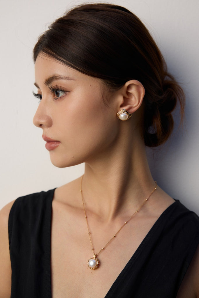 Natural Pearl Pendant Necklace  D0611