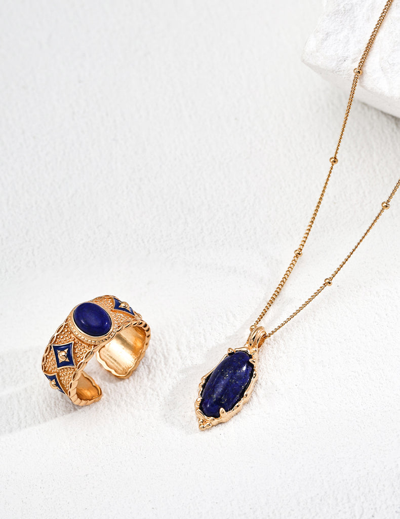 Vintage Natural Lapis Lazuli Necklace D0562