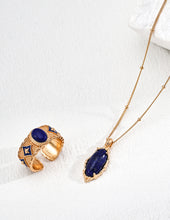 Load image into Gallery viewer, Vintage Natural Lapis Lazuli Necklace D0562