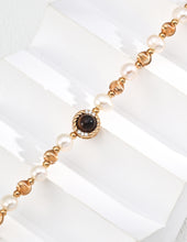 Load image into Gallery viewer, Natural Pearl Tiger&#39;s Eye Zircon Necklace D0590