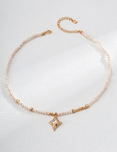 Load image into Gallery viewer, Natural Pearl and Zircon Pendant Necklace  D0593