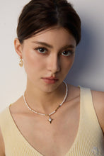 Load image into Gallery viewer, Natural Pearl and Zircon Pendant Necklace  D0593