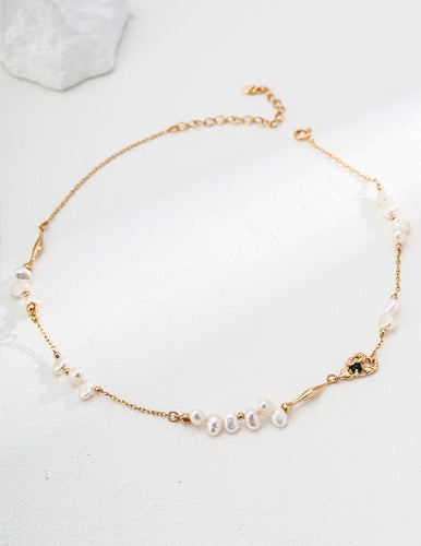 Natural Pearl Black Onyx Necklace D0594