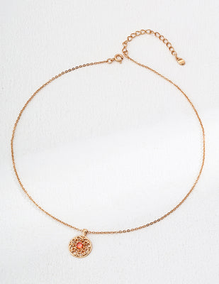 Vintage Red Zircon Necklace D0561