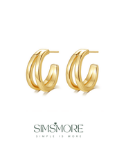 Load image into Gallery viewer, Silver c-shaped earrings E0717